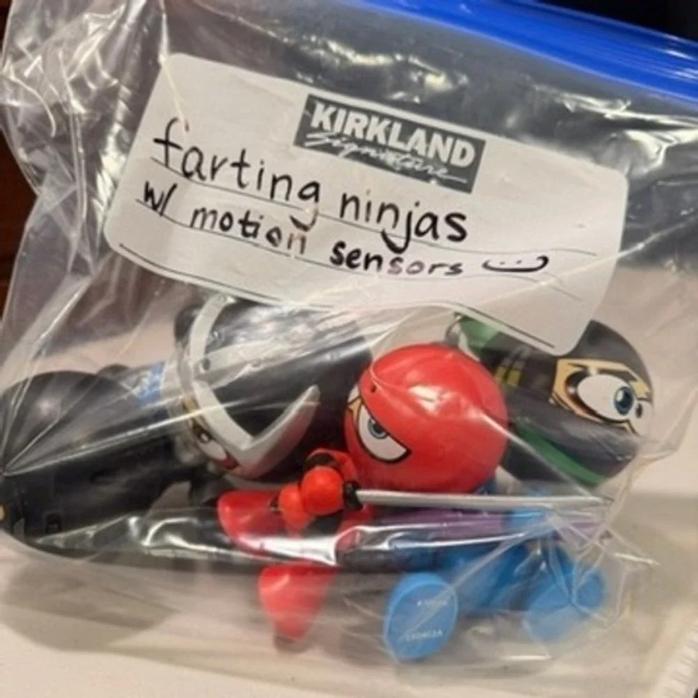 Farting‎ Ninjas Motion Sensor Figures Set of 5 Multicolor Prank Toy Martial Arts